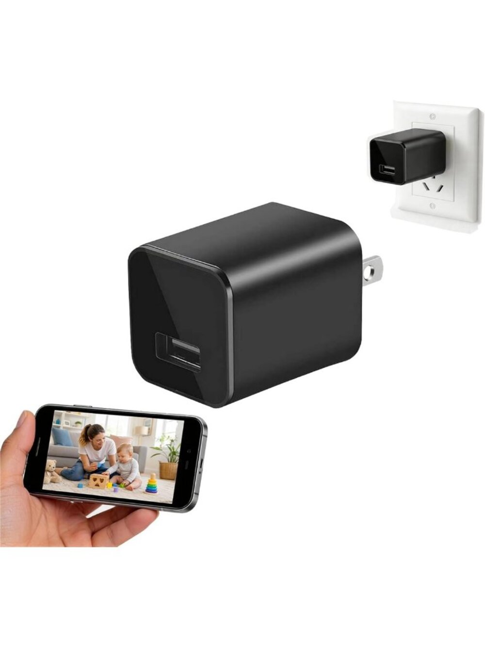 Mini Wireless Security Camera - Full HD 1080P, USB Rechargeable, Indoor Home